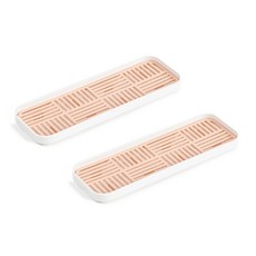 1+1 물빠짐 식기 컵 젖병 건조대, 핑크, 2개