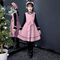 여아 여성 극 겨울 가을 옷 학원 무드 공주 미드 크기 여자