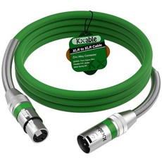 XLR to XLR 케이블 30.5m(100피트) 프리미엄 XLR 마이크 케이블 튼튼한 22AWG OFC XLR 수 - 암 코드 3핀 차폐 마이크 스피커 케이블 아연 합금, 3피트, 초록색
