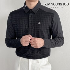 김영주스포츠 남성 스판 자카드 긴팔티셔츠 골프웨어 봄가을 카라티 KRMT3213