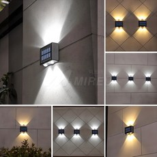 MIREU 太陽能4LED重點戶外花園燈 2入, 白色