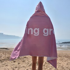 로드브릿지 대형 후드 판초타올, 1개, 핑크