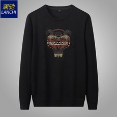 트렌드 뚱보 남자큰옷 봄계절 롱 소매 프린트다 빅 남성 상의 사내 이너티셔츠