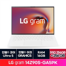 LG전자 그램 14인치 14Z90S-GA5PK 16GB WIN11 256GB 추가 ON, 에센스 화이트, WIN11 Home