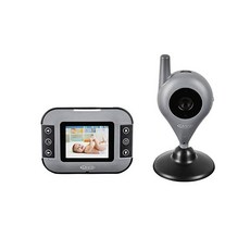Graco 비디오 베이비 모니터 2.4 디스플레이 리모컨 양방향 오디오 및 2배 줌이 있는 무선 카메라 USB 충전식 모, 듀얼 카메라(회색), 1개