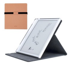 MITER Onyx Boox 페이지/고 컬러 7 / 리프 3 3C용 2in1 케이스 자석 탈착식 킥스탠드 플립 커버 및 내부 TPU 젤리 케이스 (오렌지 핑크)