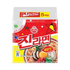 오뚜기 진라면 매운맛 간편식 자취템 (120g x 5개입) 야식 캠핑 혼밥 출출할때