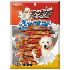 A star 牛肉鮭魚嚼嚼棒短棒, 2.5英寸, 潔牙骨, 牛奶 + 鮭魚, 220g, 1包