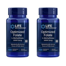라이프 익스텐션 옵티마이즈드 엽산 1000mcg, 2개, 100정