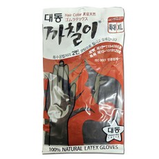 까칠이 미용장갑 블랙 XL 특대형 1P 라텍스 식품 염색 검정, 1개