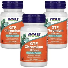 나우푸드 GTF 크롬 Chromium 200mcg 100정 3개