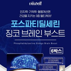 포스파티딜세린 뇌 식약청인증 징코 ps 300mg 기억력 고순도 미국 포스타딜세린 포스타디딜세린 포스파디딜세린 피에스 두뇌 브레인 인지력 케어 효능 건강 추천 플러스 식약처 인정, 6박스, 60정