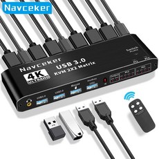 HDMI KVM 스위치 매트릭스 2x2 4K 60Hz 듀얼 모니터 확장 디스플레이 USB 스위처 컴퓨터 2 대, 01. ZY-AK2, 1개