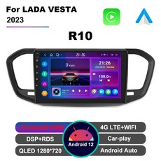 라디오 멀티미디어 2023 통화 내비게이션 안드로이드 2DIN DSP 자동 10 DPS 코어 LADA 카플레이 전화 VESTA 차량용 안드로이드 12 플레이어, 5) R10 6G 128G