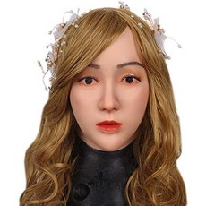 브랜드 : ZRB ZRB 실물 같은 부드러운 유연한 실리콘 헤드 마스크 여성 얼굴 여장 할로윈 코스프레 소품, 원 컬러_한 사이즈, One Color, 상세 설명 참조0