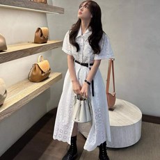 여성 펀칭원피스 여름원피스 데일리레이스 꽃펀칭 원피스바캉스룩 휴양지룩