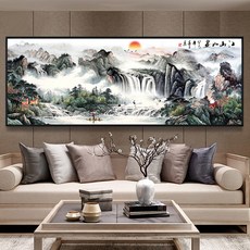 산수화 풍경화 동양화 거실액자 보석십자수 DIY 큐빅, 180 x 70