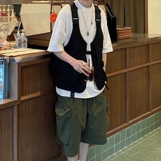 핀란드셋방살이 차은우 조끼 옷 힙합 스타일 남성 여성 공용 복고풍 의류