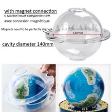 폴리카보네이트 초콜릿 금형 전문 반구 핫 폭탄 제과 베이킹 페이스트리 도구, 11. 140mm-with magnet, 1개