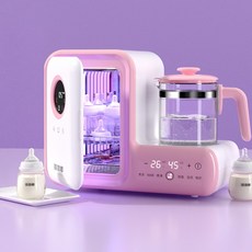 베이비 젖병 자외선 살균기 소독기 캐비닛 항온 밀크 워머 자동 건조 올인원 기계, 핑크(자외선 소독) 스팟