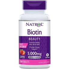 [사은품증정] 나트롤 비오틴 5000mcg 250정 Natrol Biotin 250 Fast Dissolve Tablets