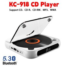 벽걸이 CD 플레이어 KC918 라이트 미니 음악 블루투스 호환 USB AUX 재생 사운드 스피커 친구 가족 학생용 선물 - cd플레이어kc918