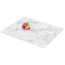 VSAR House 주방용 강화 유리 도마 40.6 x 30.5cm16 12인치 미끄럼 방지 발 식기 세척기 사용 가능 내열성 비산 긁힘 화이트 블랙 대리석 패턴, Gold-14x10