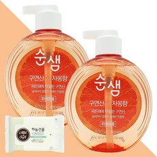 순샘 구연산x자몽향 주방세제 500ml 2개(+하늘선물 물티슈 10매), 01 순샘구연산X자몽향주방세제 500ml 2개, 2개