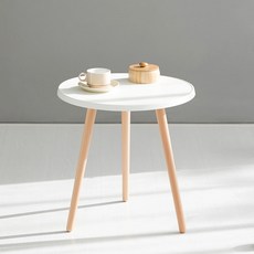 마켓비 GRUET 원형 사이드 테이블 48cm, 화이트