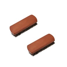 자동차 인테리어 말 헤어 브러시 가죽 시트 디테일 청소 브러시 가죽 가구 의류 연마 브러시 도구 손상 없음, 2PCS