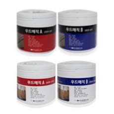 우드매직 고체 성형제/고체성형제/메꿈이/우드슬랩/틉새, 네추럴300g+화이트300g, 1개