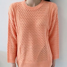 헤이린 여성 스카시 라운드 니트 GG