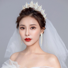 셀프웨딩 큐빅왕관 앤티크 티아라 헤어 악세사리 왕관 머리 장식 생일 성년례 여왕 원관공주 3종 세트 대기