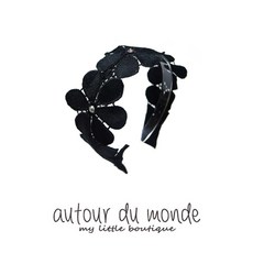 [오뜨르뒤몽드] big flower lace hairband (black)