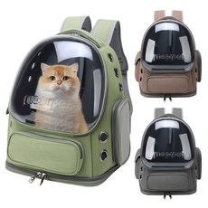 뷔이위이 강아지 가방 이동식 반려둥물 투명창 고양이 이동장, 1개, 그린