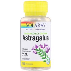 Solaray 유기농 재배 아스트라갈루스 550mg 베지 캡슐 100정, 1개, 상세내용참조