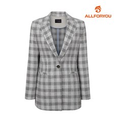 [올포유]여성 체크 원버튼 자켓 AWKKI6R54-906_G