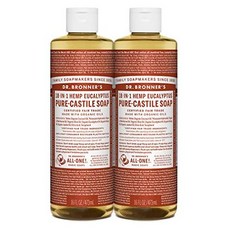 Dr. Bronner’s - Pure-Castile Liquid Soap (Eucalyptus 16 ounce 2-Pack) - Made with Organic Oils 18-in-1 Uses: Face Body Hair Laundry Pets a, 본문참고, 본문참고, 옵션 1 Color = ...