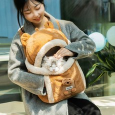 TIFY 오보기포대기 켓백 고양이포대기 강아지슬링백, 1개, 갈색 순록(-3.6kg)