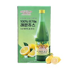 유로푸드 유기농 레몬주스, 500ml, 4개