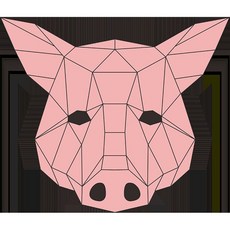 동물 가면 종이 만들기 돼지 머리 마스크 할로윈 DIY 3D 종이 파티 가장 무도회 코스프레 동물 의상 성, 02 분홍색