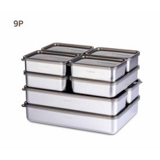 바이마르 스텐 304 냉장고 사각 용기 9P, 9개
