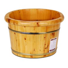 편백나무 족욕기 통 찜질 히노끼 원목 마사지 물통 대야 경혈 휴대용, 뚜껑포함 25cm 족욕통+족욕제, 1개