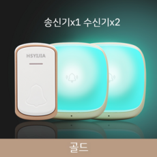 무선 청각 장애인용 초인종 깜빡임 가정용 발광 초인종 불빛 호출기 차임벨 경보기, 1개