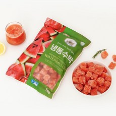 루비랑 국산 냉동 수박 다이스 수박주스 땡모반, 1개, 냉동수박 1kg