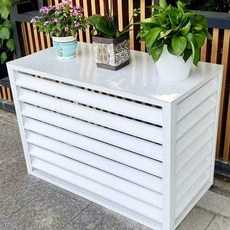  실외기 바람막이 커버 받침대 가림막 열차단 보호, 브라운 100x70x50 