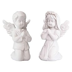 Doyifun 1 커플 천사 동상 입상 실내 야외 홈 정원 장식 날개 천사 동상 조각 기념 동상 동상 공예, 본상품