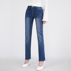 리치블랑 여성 올스판 허리밴딩 슬림 일자 마법 청바지 (2단기장) 치블랑 여성 올스판 허리밴딩 슬림 일자 마법 청바지 (2단기장)