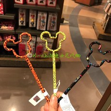 룰러펜 타프리클립샤프 똑딱이매직 상하이 디즈니랜드 대 구매하면 각 계열 심볼미키 쌀 캐릭터 머리 닮다 롱 로드, 블랙 색채 심볼미키
