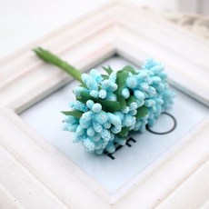 12/36/72/144Pcs 미니 소형 Stamen 꽃 인공 공예 가짜 결혼식 꽃다발 파티 Scrapbooking 장식 DIY, 09 light blue_03 72Pcs